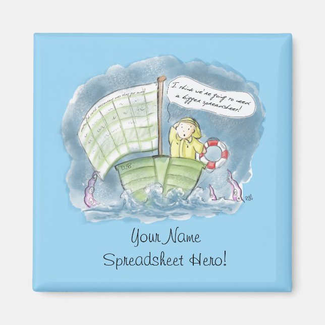 Spreadsheet Hero Stormy Waters Magnet (Front)