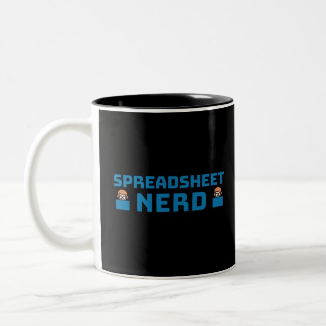 Spreadsheet Nerd Two-Tone Coffee Mug (Left)