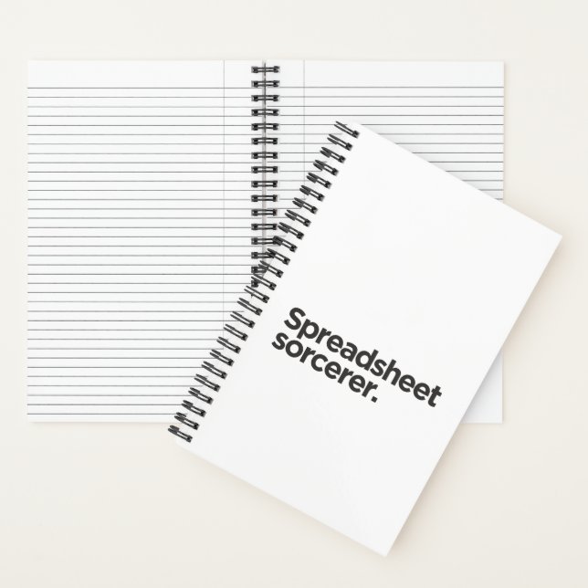 'Spreadsheet sorcerer.' Funny Coworker Birthday  Notebook (Inside)
