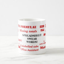 Spreadsheet Swear Words! - Very Rude Office Mug