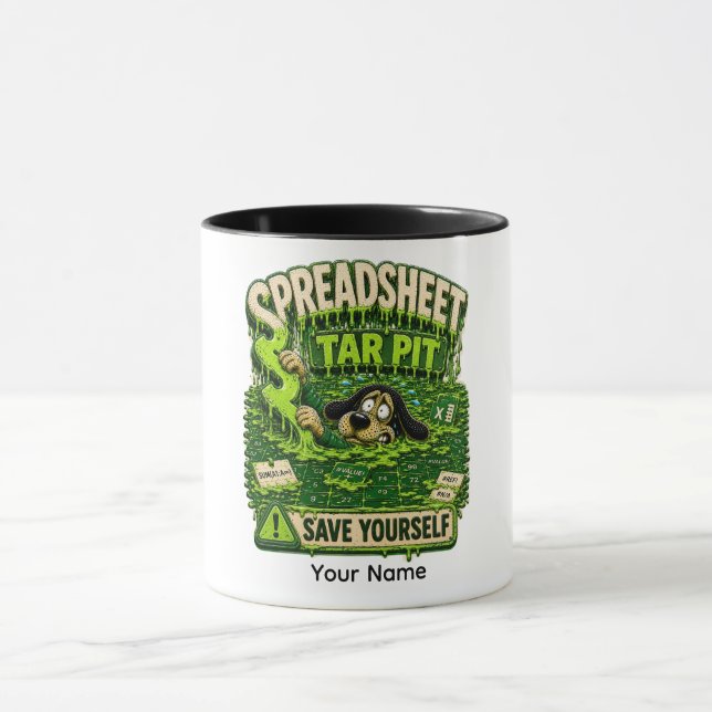 Spreadsheet Trap Personalised Funny Office T-Shirt Mug (Center)