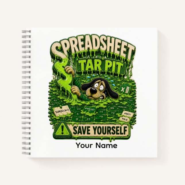 Spreadsheet Trap Personalised Funny Office T-Shirt Notebook (Front)