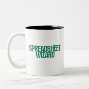 Spreadsheet Wizard Excel Data Magician Design Two-Tone Coffee Mug