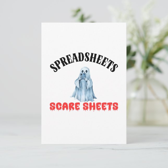 Spreadsheets Scare Sheets - Funny Accountant Thank You Card (Standing Front)