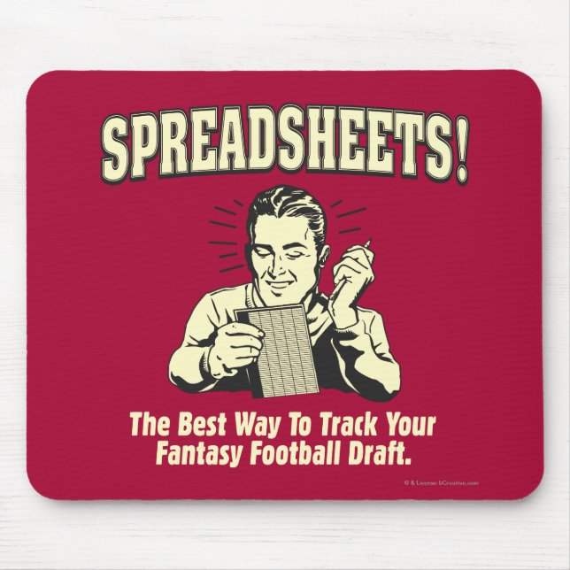 Spreadsheets: Track Your Fantasy Football Draught Mouse Pad (Front)
