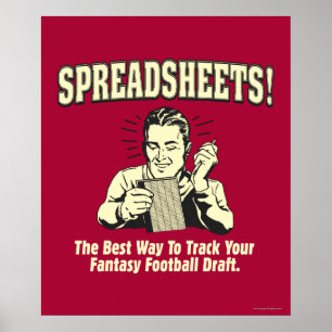 Spreadsheets: Track Your Fantasy Football Draught Poster