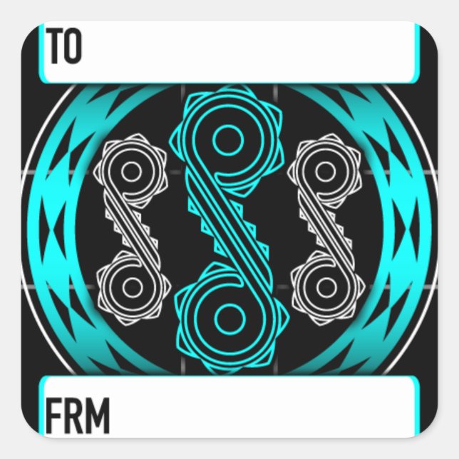Sprials and Diamonds in turquoise Square Sticker (Front)
