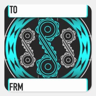Sprials and Diamonds in turquoise Square Sticker