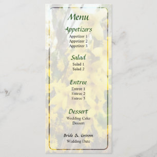 Sprig of Forsythia Wedding Menu