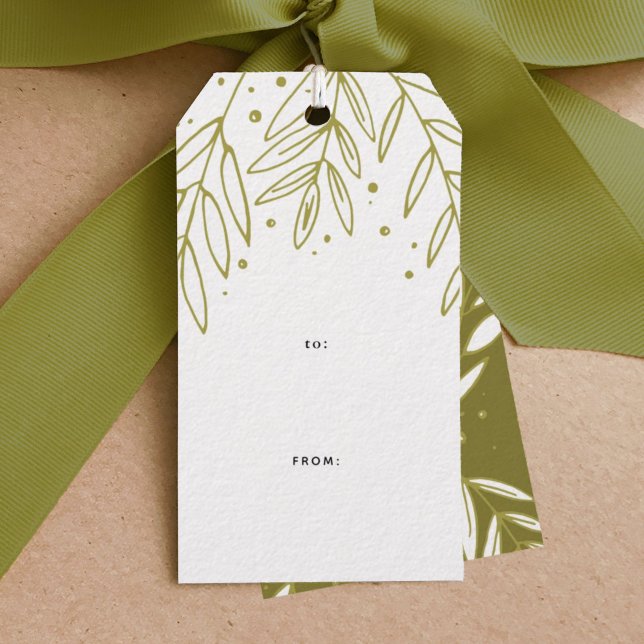 Sprigs Botanical Gift Tags (Green sprigs botanical gift tag.)