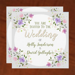 Sprigs of Flowers Framed Design Wedding Invitation