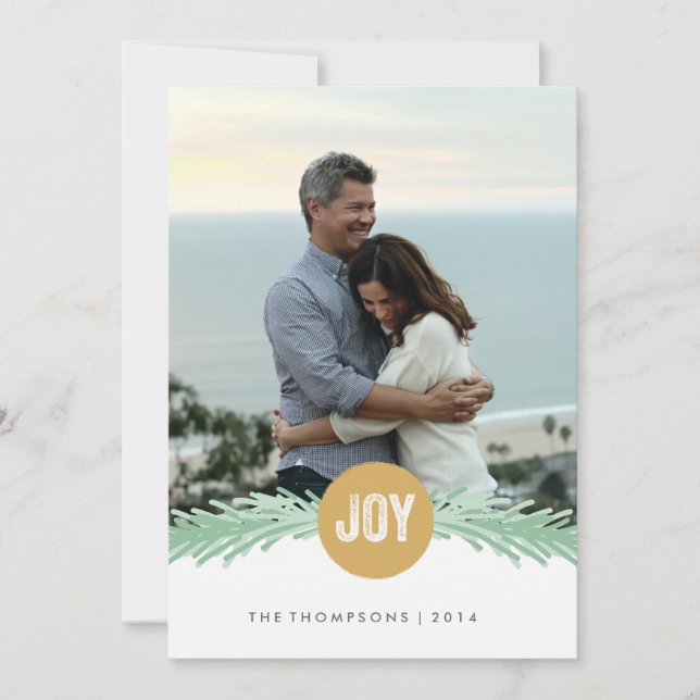 Sprigs of Joy Holiday Photo Card (Front)