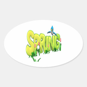 Spring 3 oval sticker