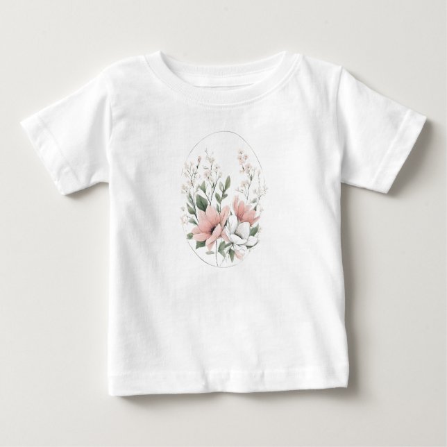 Spring 4 flowers, bouquet, floral, budding, season baby T-Shirt (Front)