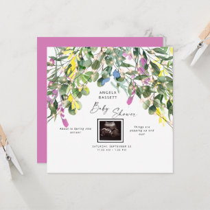 Spring About to Pop Ultrasound Funny Pink Lights Invitation