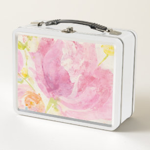Spring Abstract Florals Metal Lunch Box