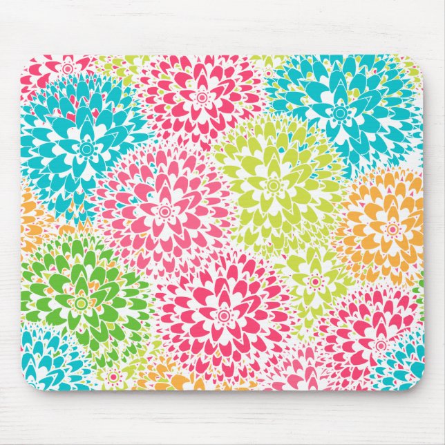 Spring Abstract Flowers Mouse Pad (Front)