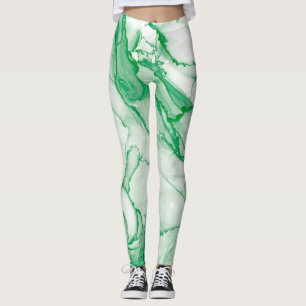 Spring Alcohol Ink Chinese Painting Leggings