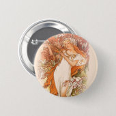 Spring - Alphonse Mucha Art Nouveau 6 Cm Round Badge (Front & Back)