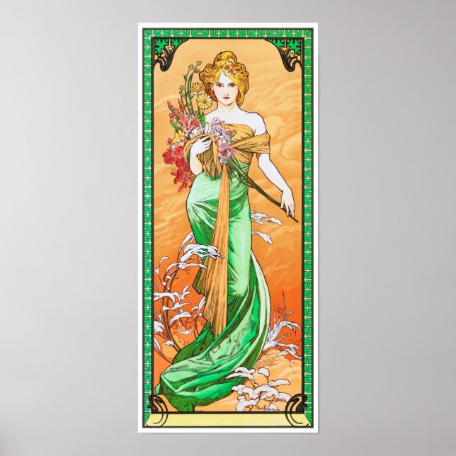 Spring, Alphonse Mucha Poster (Front)