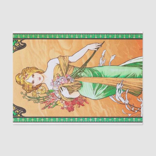 Spring, Alphonse Mucha Tissue Paper (Front)