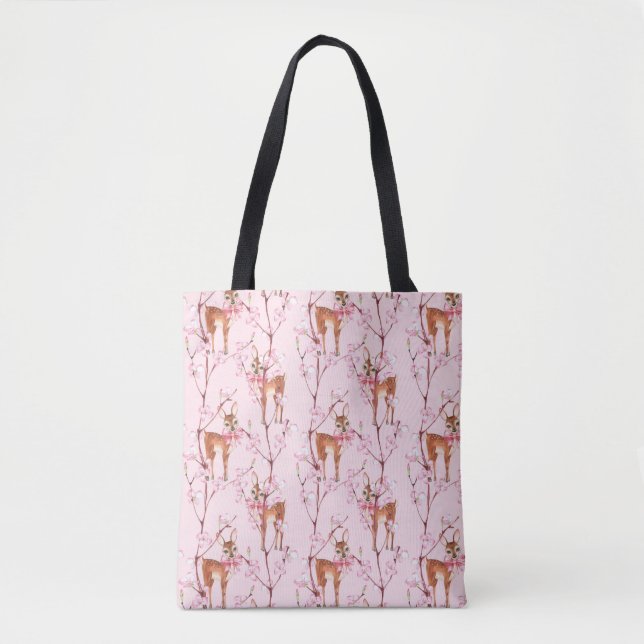 Spring and Fawns Tote Bag (Front)
