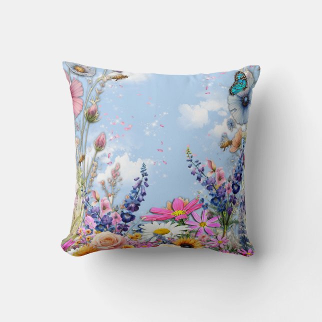 Spring and Summer Blooming Florals Cushion (Front)