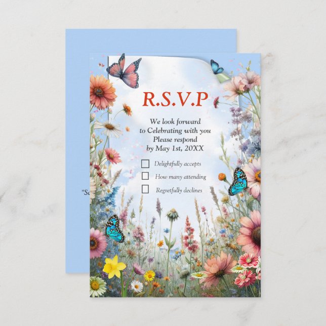 Spring and Summer Blooming Florals RSVP Card (Front/Back)