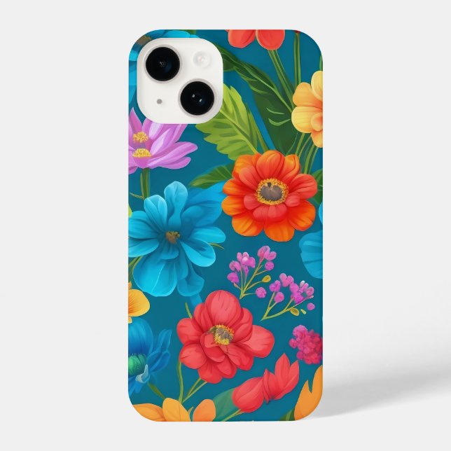 Spring and Summer Colorful Floral Pattern iPhone Case (Back)