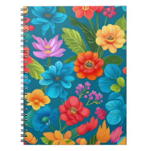 Spring and Summer Colourful Floral Pattern Notebook