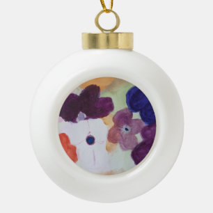 Spring Anemones Ceramic Ball Christmas Ornament