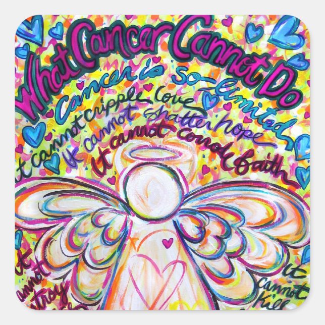 Spring Angel What Cancer Cannot Do Poem Stickers (Front)