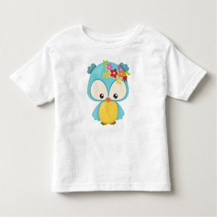 Spring Animals, Cute Owl, Little Owl, Flowers Toddler T-Shirt