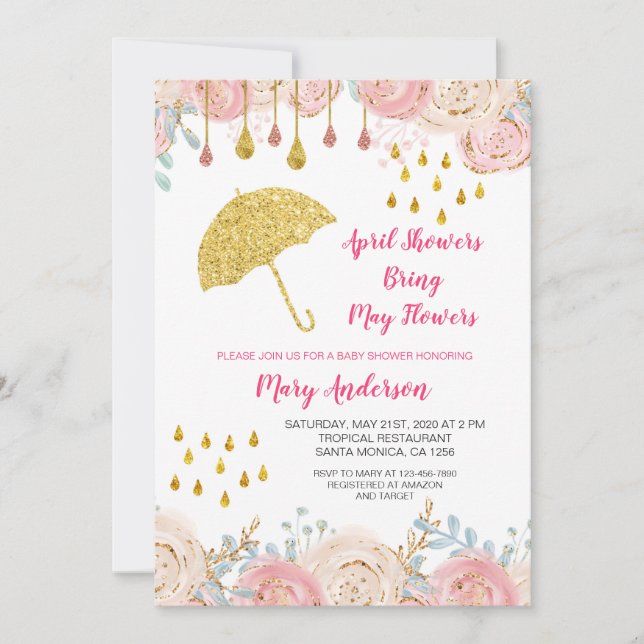 Spring April Baby Shower Invitation (Front)
