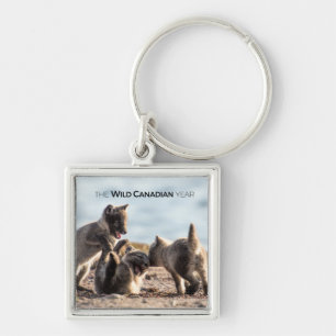 Spring - Arctic Fox Key Ring