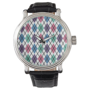 Spring Argyle Pattern Watch