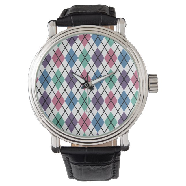 Spring Argyle Pattern Watch (Front)