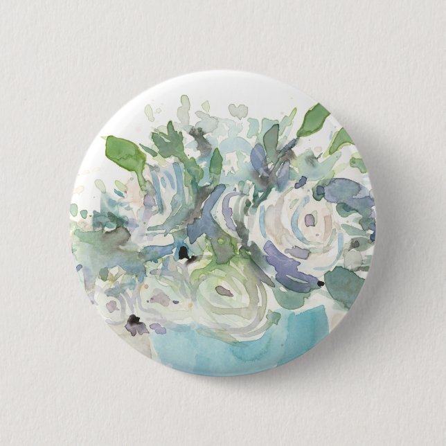 Spring Arrangement - Watercolor Bouquet 6 Cm Round Badge (Front)