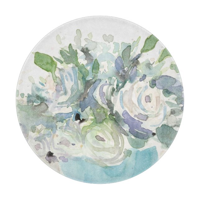 Spring Arrangement - Watercolor Bouquet Cutting Board (Front)
