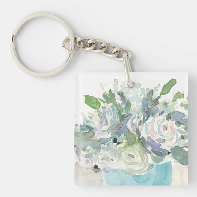 Spring Arrangement - Watercolor Bouquet Key Ring (Front)