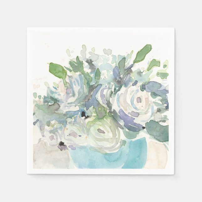 Spring Arrangement - Watercolor Bouquet Napkin (Front)