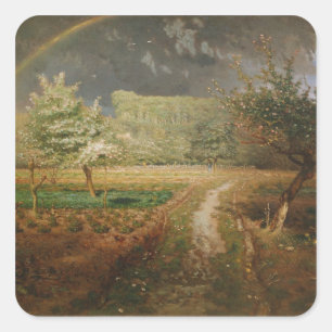 Spring at Barbizon, 1868-73 Square Sticker