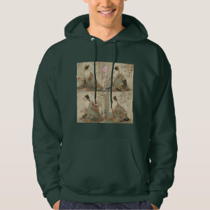 "Spring at Dawn" Japanese Cat in Kimono Art Hoodie