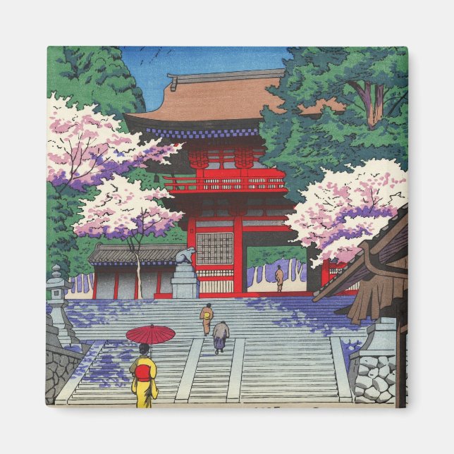 Spring at Kurama Temple Asano Takeji shin hanga Magnet (Front)