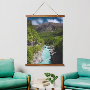 Spring at river Soča from Napoleon bridge Hanging Tapestry