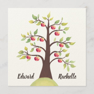 Spring Autumn Engagement Wedding Apple Tree Invitation