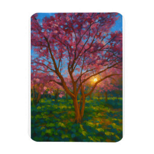 Spring Awakening – Blooming Tree Landscape Magnet