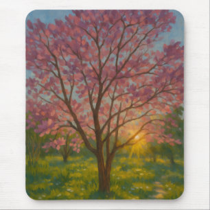 Spring Awakening – Blooming Tree Landscape Mouse Pad