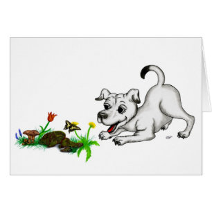 Spring Awakening, Puppy with Flowers and Butterfly