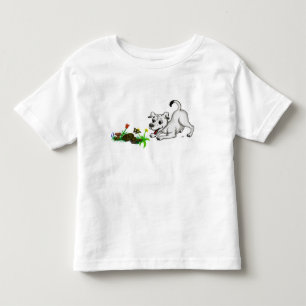 Spring Awakening, Puppy with Flowers and Butterfly Toddler T-Shirt